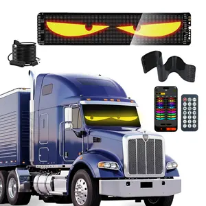 Quplavo Devil Eyes LED Car Windshield Lights (1-Pack) - 35.35in x7.56in Car Accessories, Perfect Sync, Programmable Patterns, App/Remote Control, Custom Dynamic Sign for Sedans, SUVs