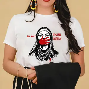 No More Stolen Sisters MMIW Shirt Native American Indigenous Women Awareness Red Handprint Graphic Shirt Native American  Support MMIWG Movement Graphic Tee