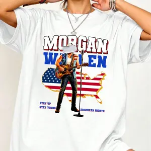 Country Music Patriotic Shirt, American Flag Map Guitar Singer Tee, Western Concert Fan T-Shirt, 4th Of July Independence Day USA Gift