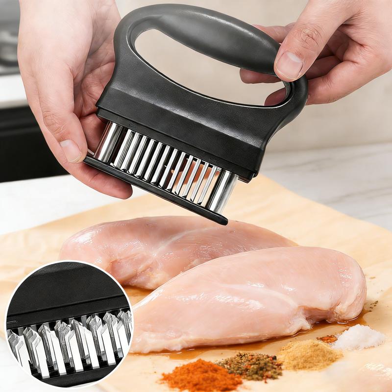 Meat Tenderizer Tool Heavy Duty 48 Stainless Steel Ultra Sharp Needle Blades for Chicken Steak Veal BBQ Kitchen Gadget Kitchenware Cutting Cooking