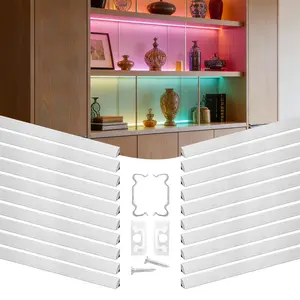 VEVOR 20-Pack 3.3 ft/1M V Shape LED Aluminum Channel, Summervibes, with Milky Cover, End Caps and Mounting Clips, Aluminum Profile for LED Strip Light Installations, Easy Installation, for Under Cabinet Counter