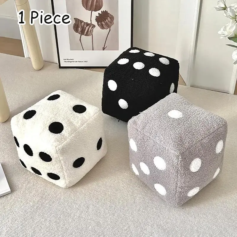🎲 Y2K Room Aesthetic | Giant Fuzzy Dice Throw Pillow | Retro Cube Plush Couch Cushion Square Cushion Fluffy Stuffed Cushion Soft Cushion Home Decorative Cushion