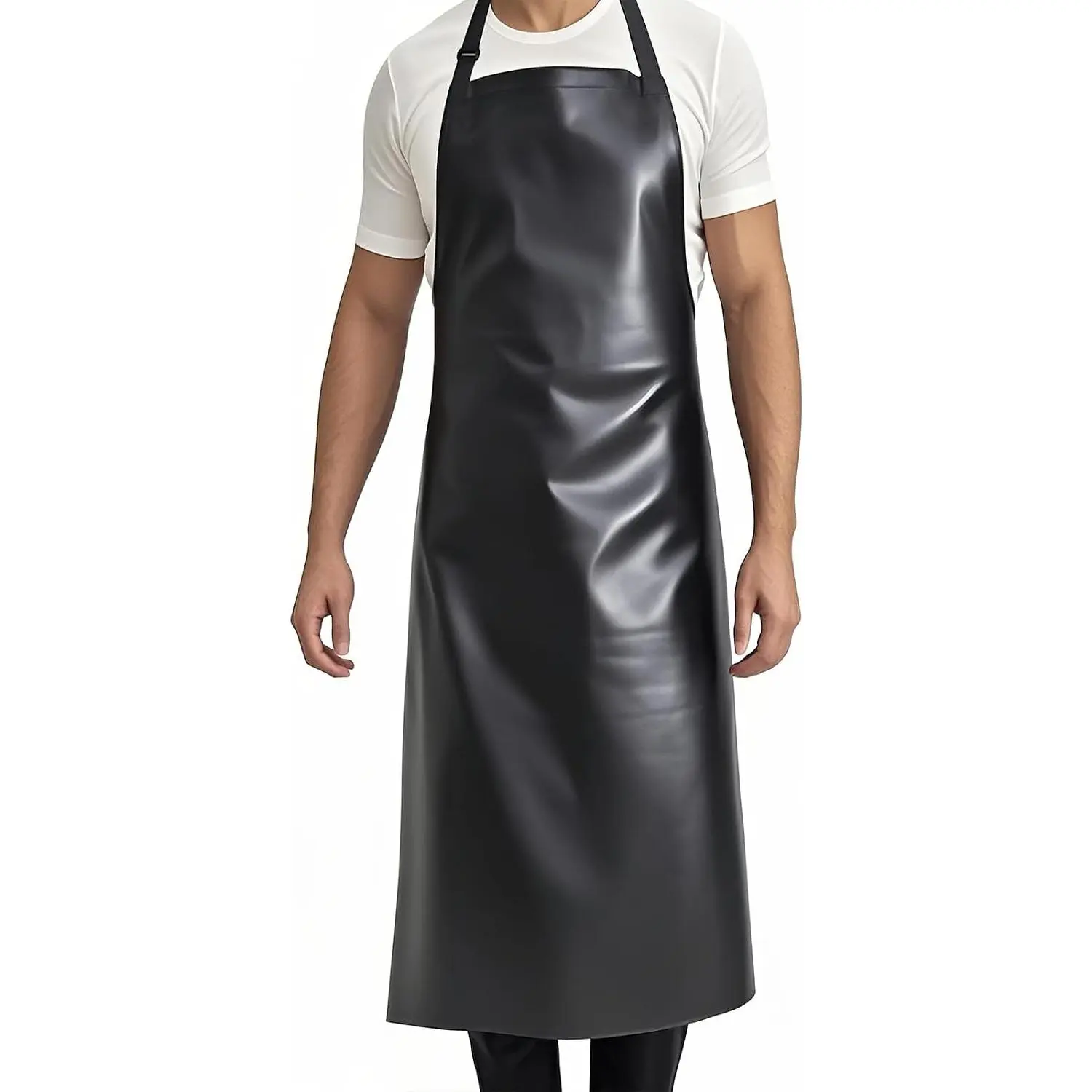Waterproof Apron, Chemical Resistant for Dishwashing | Rubber vinyl, adjustable apron, 40" extra long. Also great for grilling, lab, kitchen, butcher.