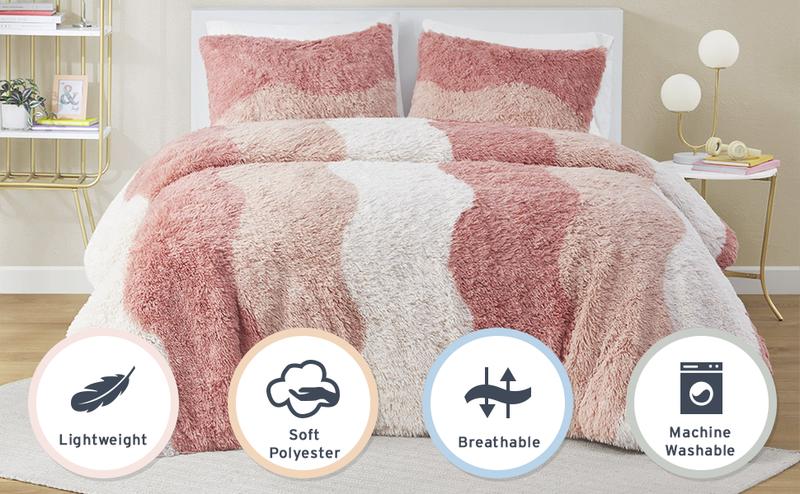 Bedding Set with Comforter and Standard Sham，Soft & Warm Plush Comforter Set