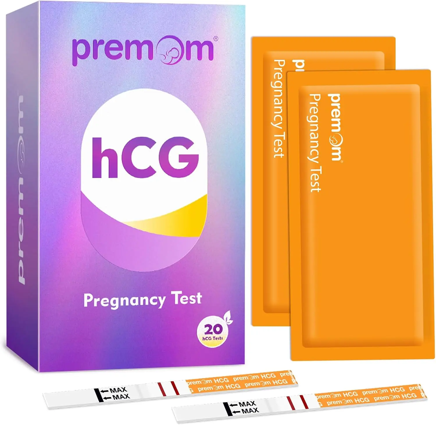 Premom Pregnancy Test Strips- 20/30/50 Pack Early Detection Pregnancy Test Kit Powered by Premom Ovulation APP for TTC Women