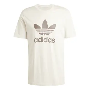 adidas Mens Trefoil Crew Neck Short Sleeve Casual Tops Casual - White