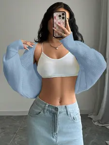 【Fashion】Versatile Casual Color Short Cropped Cardigan