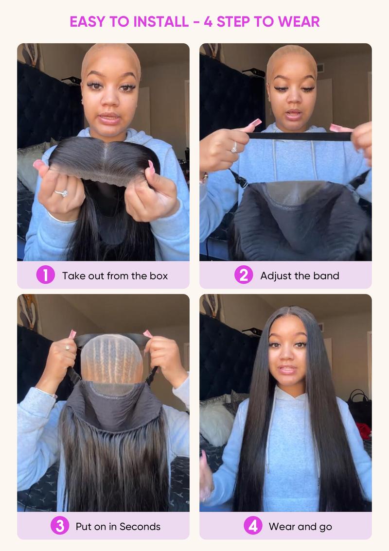 WIGFEVER Water Wave Wear Go Glueless 7x4 HD Lace Front Human Hair Wig with Pre-Bleached Knots & Pre-Plucked Hairline 180% Density Breathable Cap #FEB FAVES