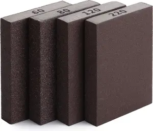 Emery Sponge Sheet Assortment 10 Pack/5 Pack 60/80/120/150/180 Grits,Reusable Sandpaper Sponge for Drywall Wood Plastic Metal Furniture Reusable Pot Rub