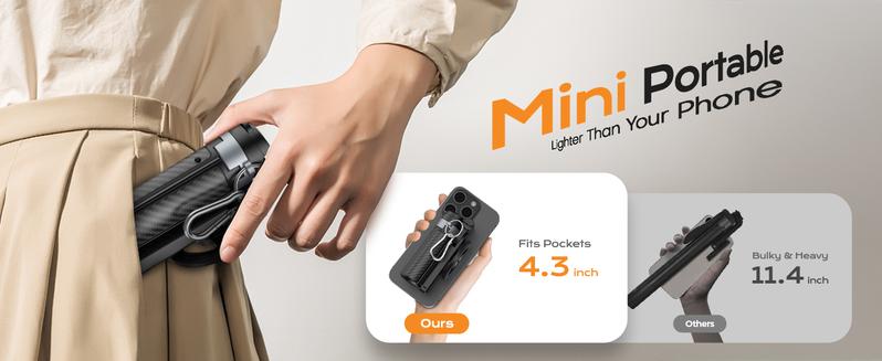 2026 4-in-1 Multifunctional Magnetic mini Selfie Stick with 360° Rotation Compact Stylish Wireless Bluetooth Control Magnetic Phone Holder for Selfies Video Recording Vlogging Compatible with Most Phones - Stabilizer Camera,Maxinum extend to 14.96 inches