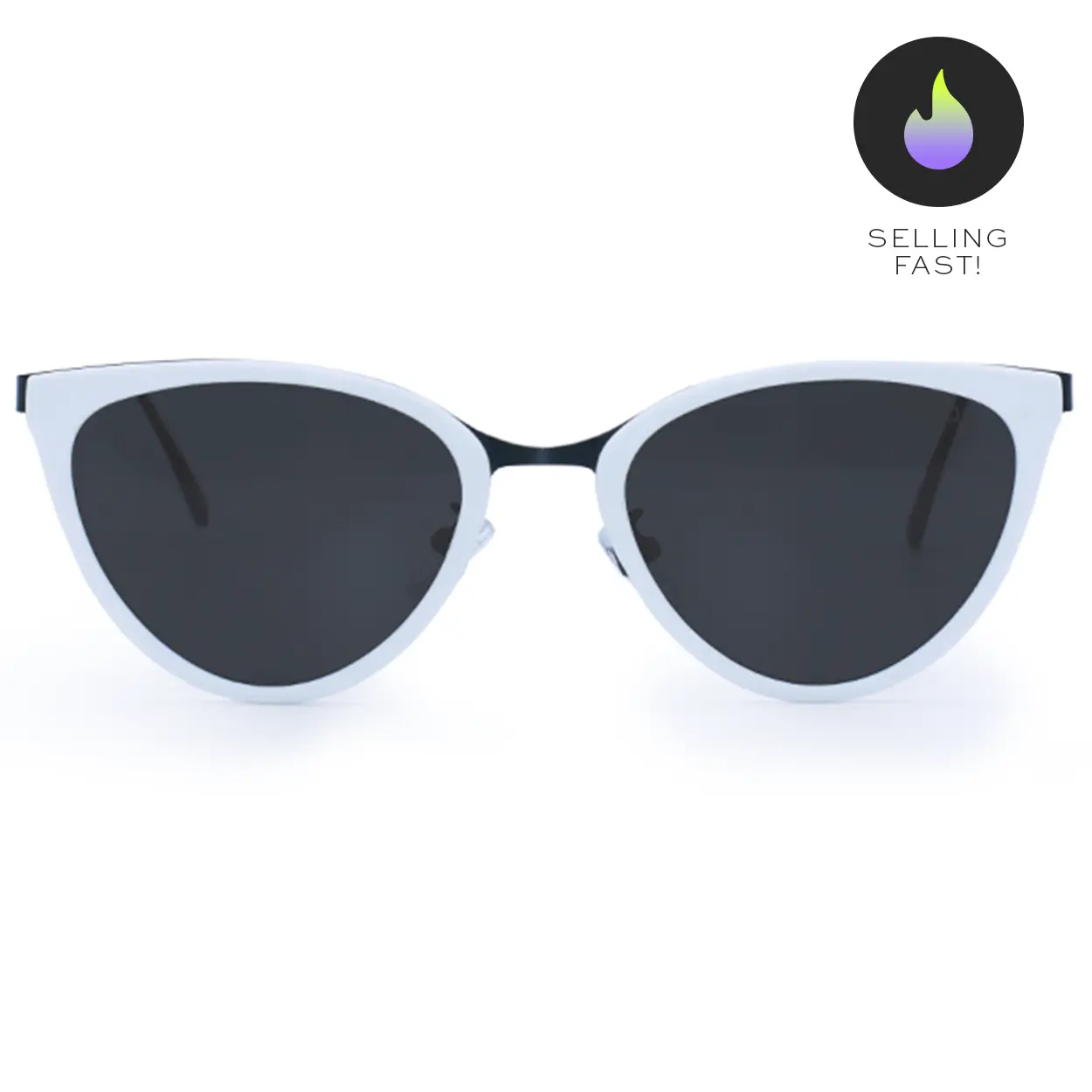 Miranda - White - Cat Eye Sunglasses - FDA Shatter-Resistant Lenses - UV400 - For Women & Men