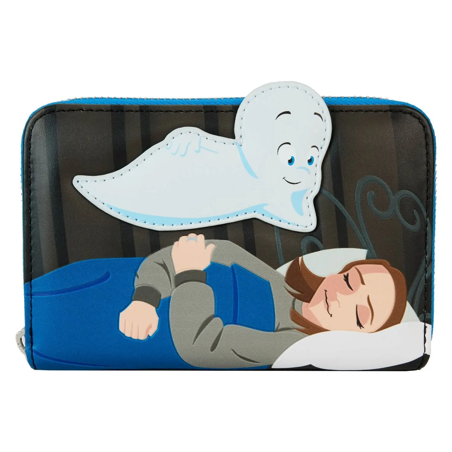 Loungefly Universal Casper the Friendly Ghost Halloween Zip-Around Wallet, Character Themed Women's Wallets, Cartoon Face Graphic Women's Wallets