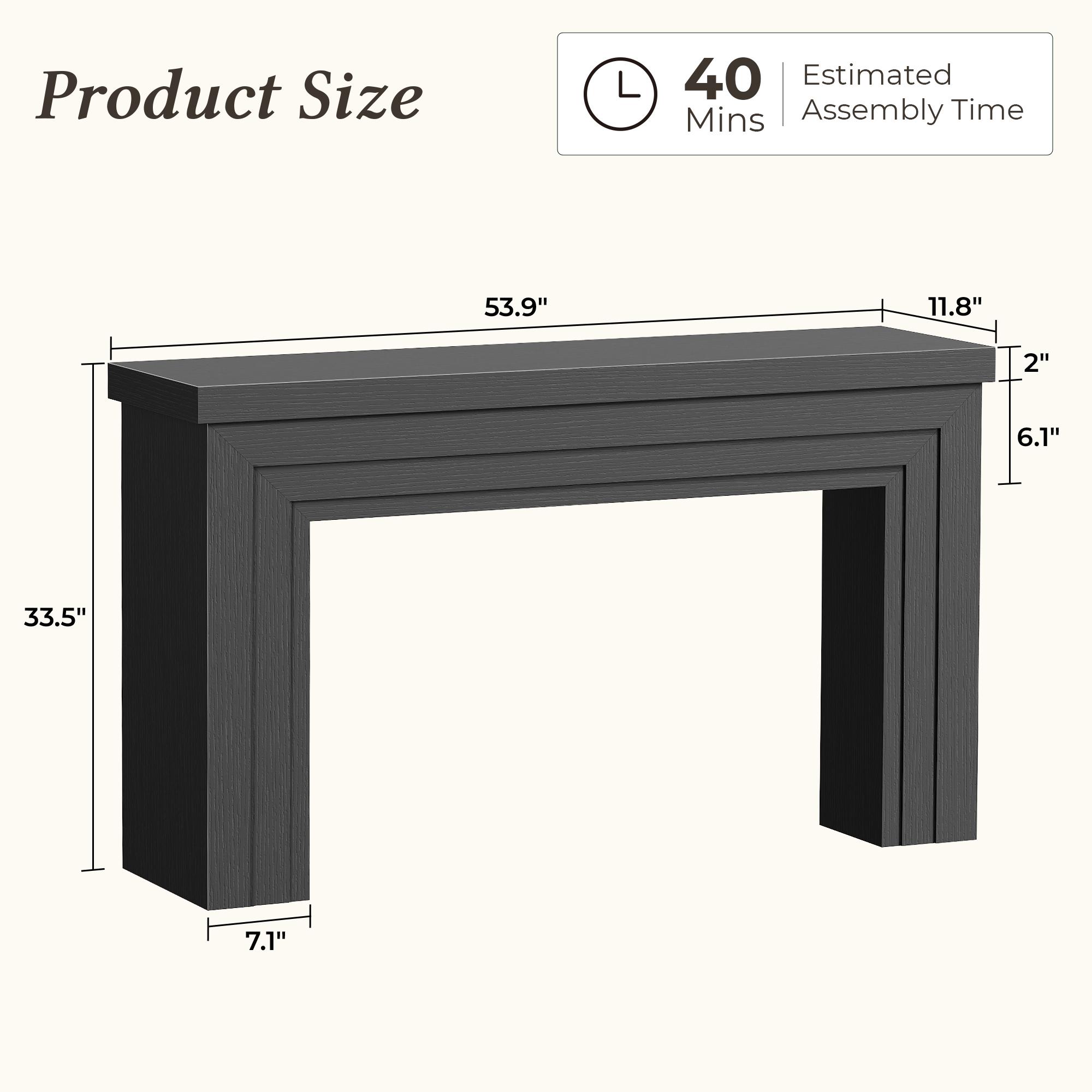 Huuger 54 Inch Entryway Table, Retangular Console Table with Storage, Farmhouse Sofa Table Behind The Couch, Long for Entrance, Hallway, Foyer, Living Room