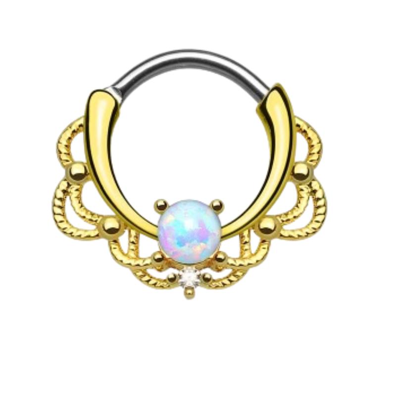 Statement Gold Opal Henna Septum Piercing