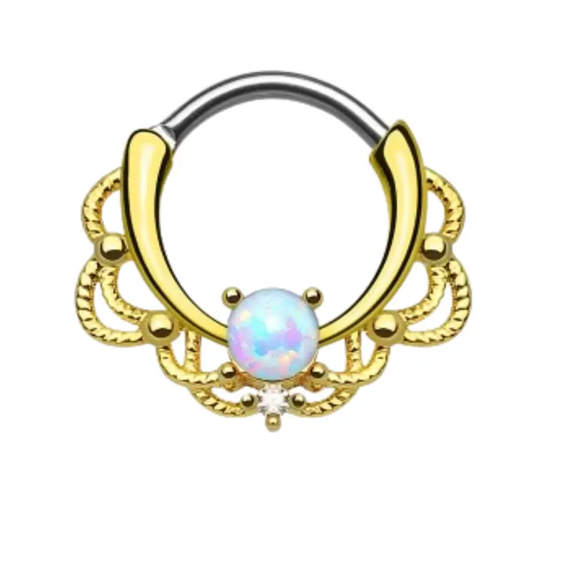Statement Gold Opal Henna Septum Piercing
