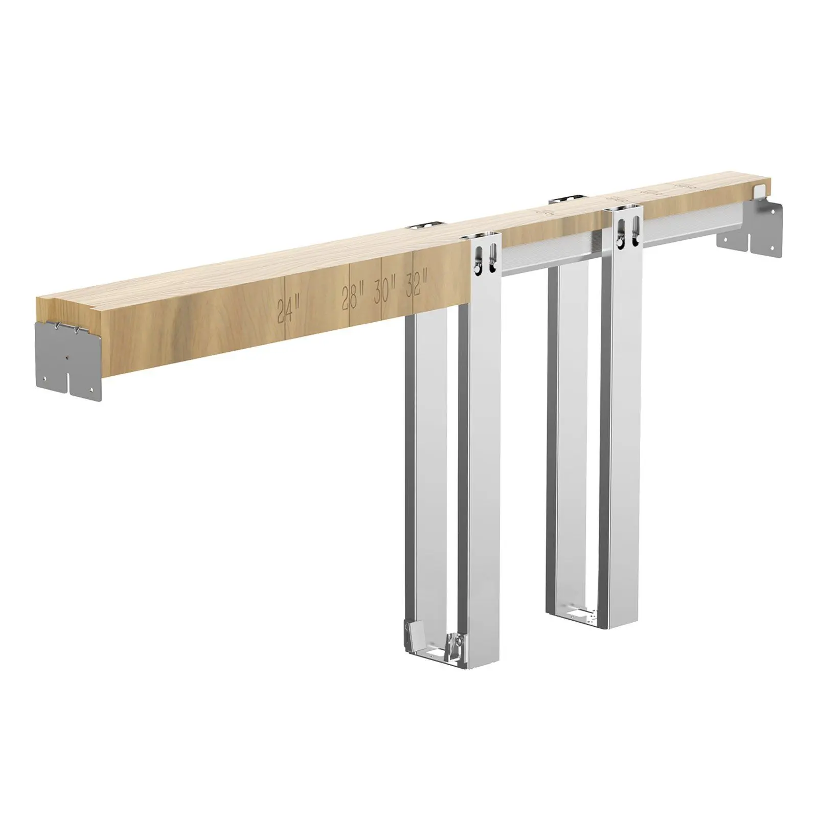 VEVOR Steel Pocket Door Frame Kit, Home Improvement Hardware for 24-32 in Wide Openings, Fits Max 32 in W x 80 in High Units