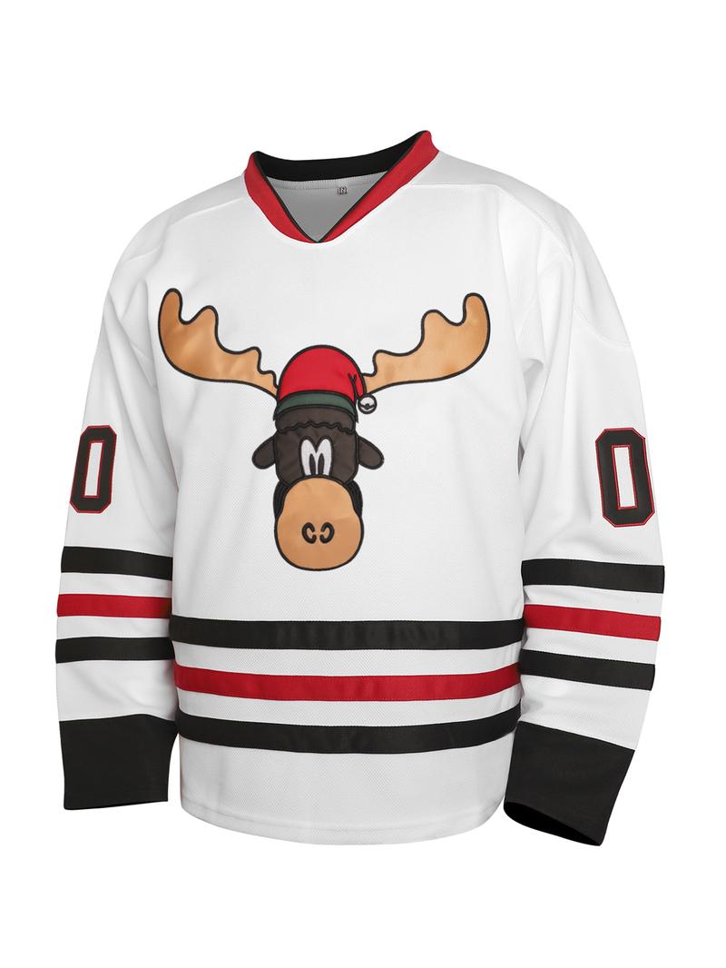 Griswold Moose Clark #00 Christmas Hockey Jersey – X-Mas Vacation Stitched Letters & Numbers, Fan Apparel, Breathable Polyester,Christmas gifts UglySweater
