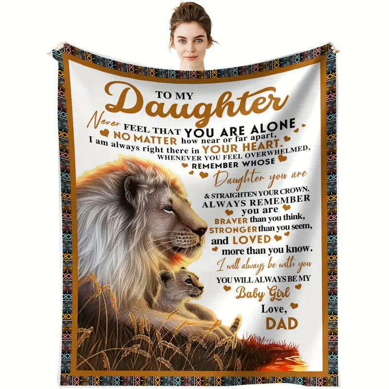 Soft Blanket, Father-Daughter Sincere Gift, All-Season Bedding Throw, Multi-Size