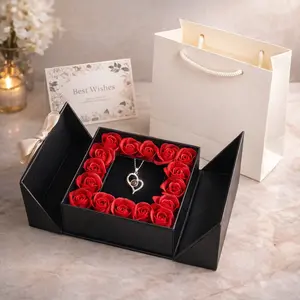 I Love You Projection Heart Necklace in Rose Gift Box - Quiet Luxury Trendy It Girl Ins Aesthetic Romantic Sentimental Accessories for Women Valentines&birthday Boujee Gifts for gf Emotional Resonance Slim Clavicle Chain High End