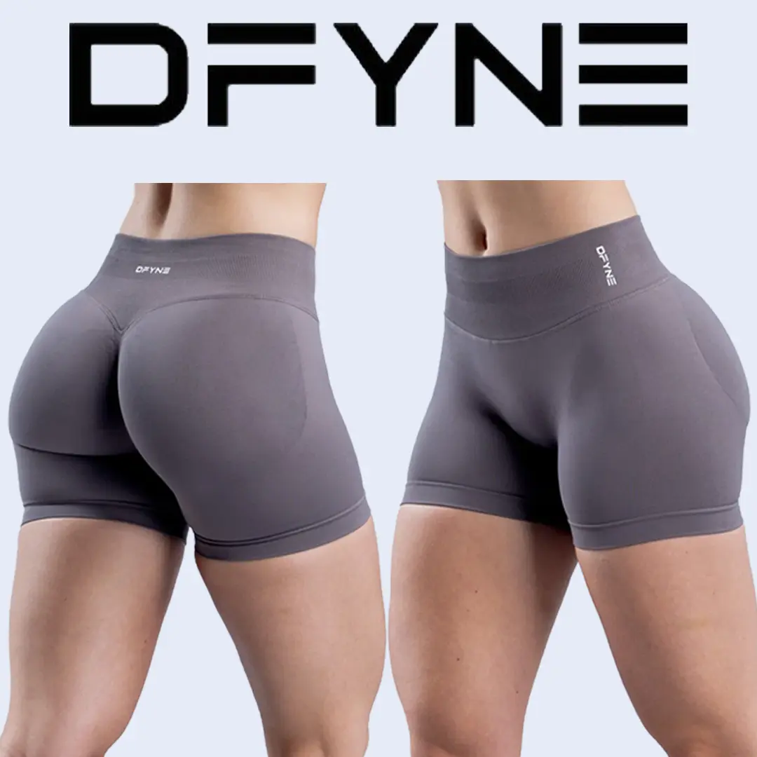 Dfyne Impact Women's Workout Shorts, Seamless High-Stretch Nylon with Hidden Scrunch and Glute Contour for Gym Wear, Women's Gym Wear