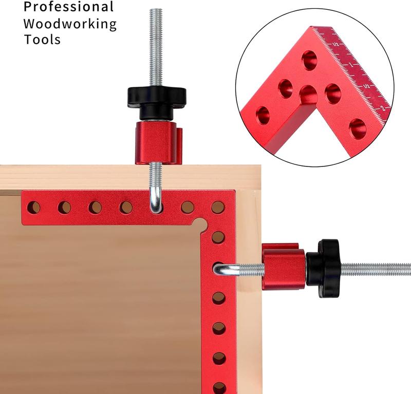 Snapfixmate Corner Clamp for Woodworking,90 Degree Right Angle Clamps，4 Pack 5.5" x 5.5" Aluminum Alloy Woodworking Carpenter, Positioning Clamping Square Tool for Picture Frames, Boxes, Cabinets or Drawers