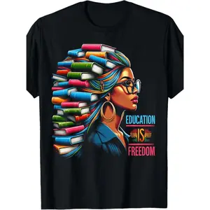 100% Made in the USA U.S.A., 180 grams of education is free, black teacher books, black history month t-shirt