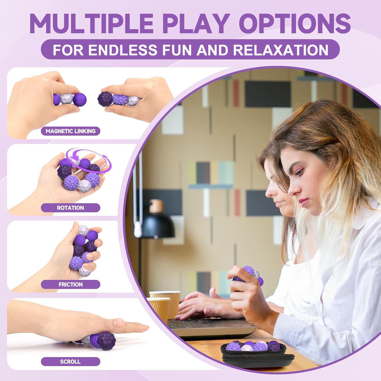 Magnetic Sensory Ball Fidget Toys for Adults&Teens, 8pcs Sensory Attraction Stress Balls with Silicone Shell to Calm Restless Hands Anxious Mind, Desk Stress Magnetic Fidget Balls for Anxiety Relief,Autism and ADHD Classroom Office Magnetic Sensory Ball Fidget Toys for Adults&Teens, 8pcs Sensory Attraction Stress Balls with Silicone Shell to Calm Restless Hands Anxious Mind, Desk Stress Magnetic Fidget Balls for Anxiety Relief,Autism and ADHD Classroom Office
