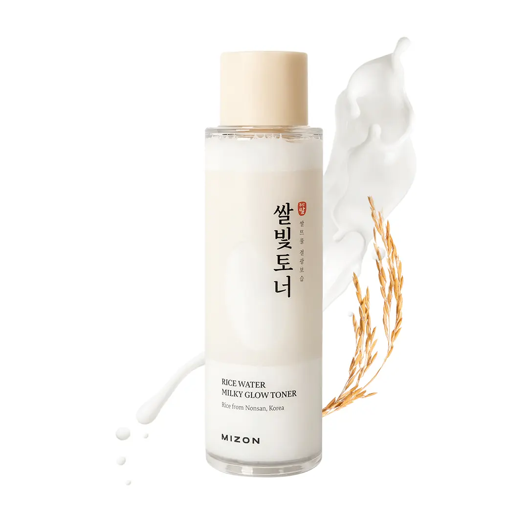 MIZON Rice Water Milky Toner for Glass Skin | Hydrating Korean Skincare with Niacinamide, Ceramides & Squalane | Glow Toner for Dry & Dull Skin