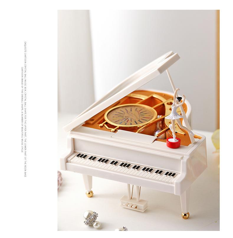 Unique Dancing Girl Piano Music Box Valentine's Day Rotating Music Box Decoration Figurine Creative Birthday Gift for Her Family Gift New Year Gift Interest Gifts