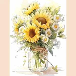 5D Sunflower Diamond Painting Kits for Adults & Beginners, Full Round Drill DIY Gem Dot Art, Relaxing Craft for Home Wall Decor