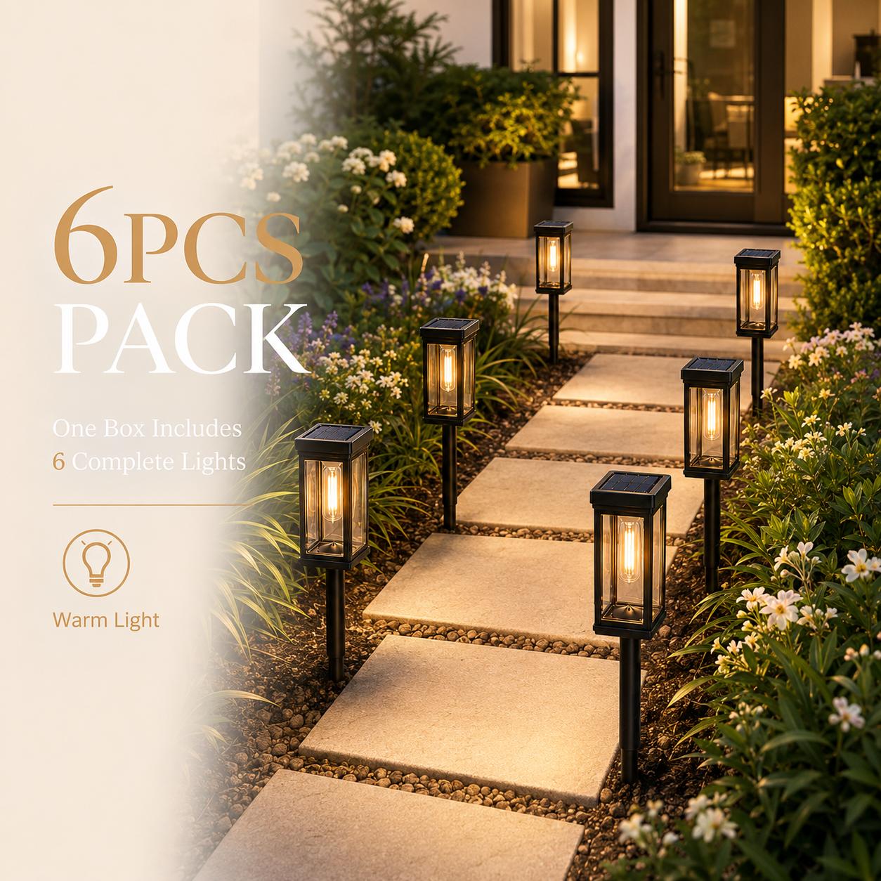 Easy installation solar pathway garden stake lights