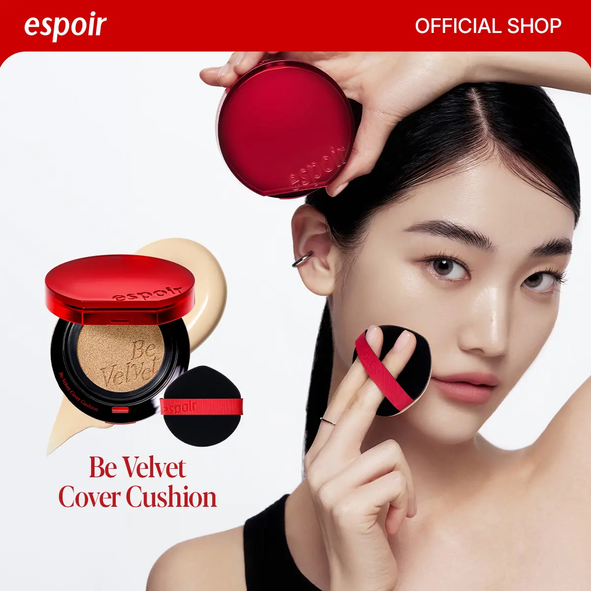 [Espoir Official] Be Velvet Peptide Cover Cushion | Full Coverage + Skincare in One Tap, Zero Oxidation, Lightweight Semi-matte Finish, Long-lasting | Vegan K-beauty(30 Shades) Foundation maquillaje