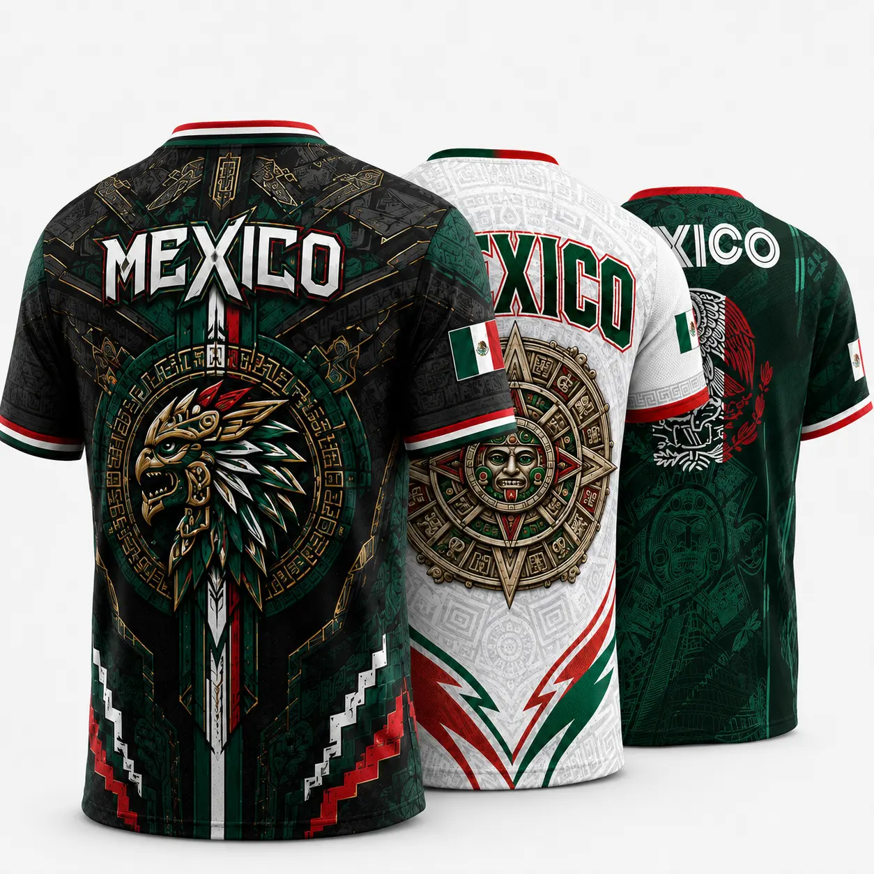 Mexican-Inspired V-Neck Graphic Shirt, Eagle Emblem Aztec Pattern Short Sleeve Sports Top, Cultural Casual Shirt for Men,travel essentials,camping essentials tiktokshopbacktoschool