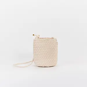 Calliope Mini Bucket LS Bag – Artisan Handwoven Crossbody, Adjustable Strap Minimal Designer Purse, Compact Everyday Shoulder Bag by YNYG