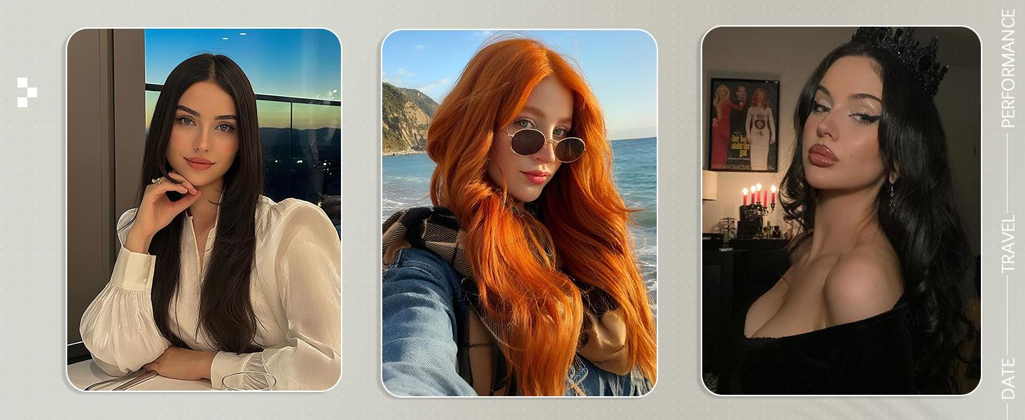 AISI HAIR Glueless Synthetic Lace Front Wig 26 Inches Pre Plucked 13x5 Straight HD Lace Wigs for Women Daily Party Use