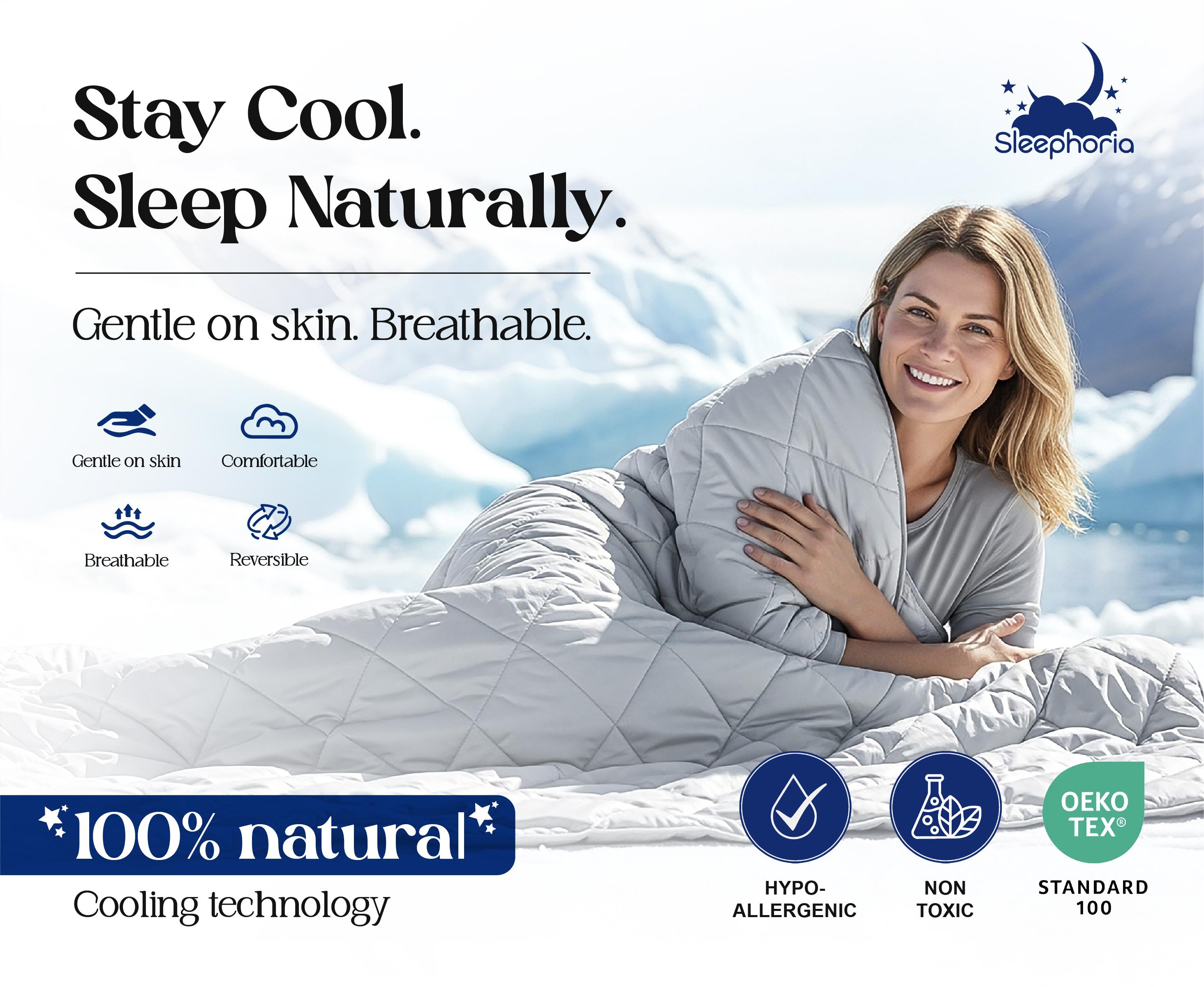 SLEEPHORIA Cooling Comforter King Size for Hot Sleepers & Night Sweats Luxury Lightweight Breathable Bedding All-Season Cool Blanket for Bed Reversible Cold & Soft Touch
