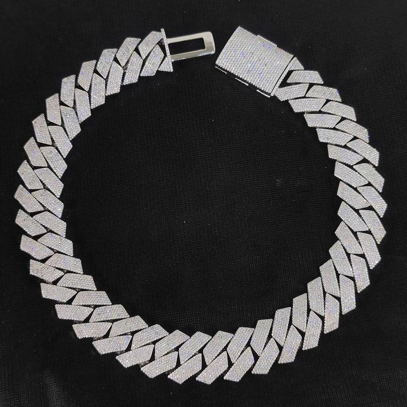 Pass Diamond Test GRA Moissanite 25mm Wide 6Rows 925 Solid Silver Cuban link chain for Rapper Hip Hop VVS Iced Out Necklace Pass Diamond Test GRA Moissanite 25mm Wide 6Rows 925 Solid Silver Cuban link chain for Rapper Hip Hop VVS Iced Out Necklace