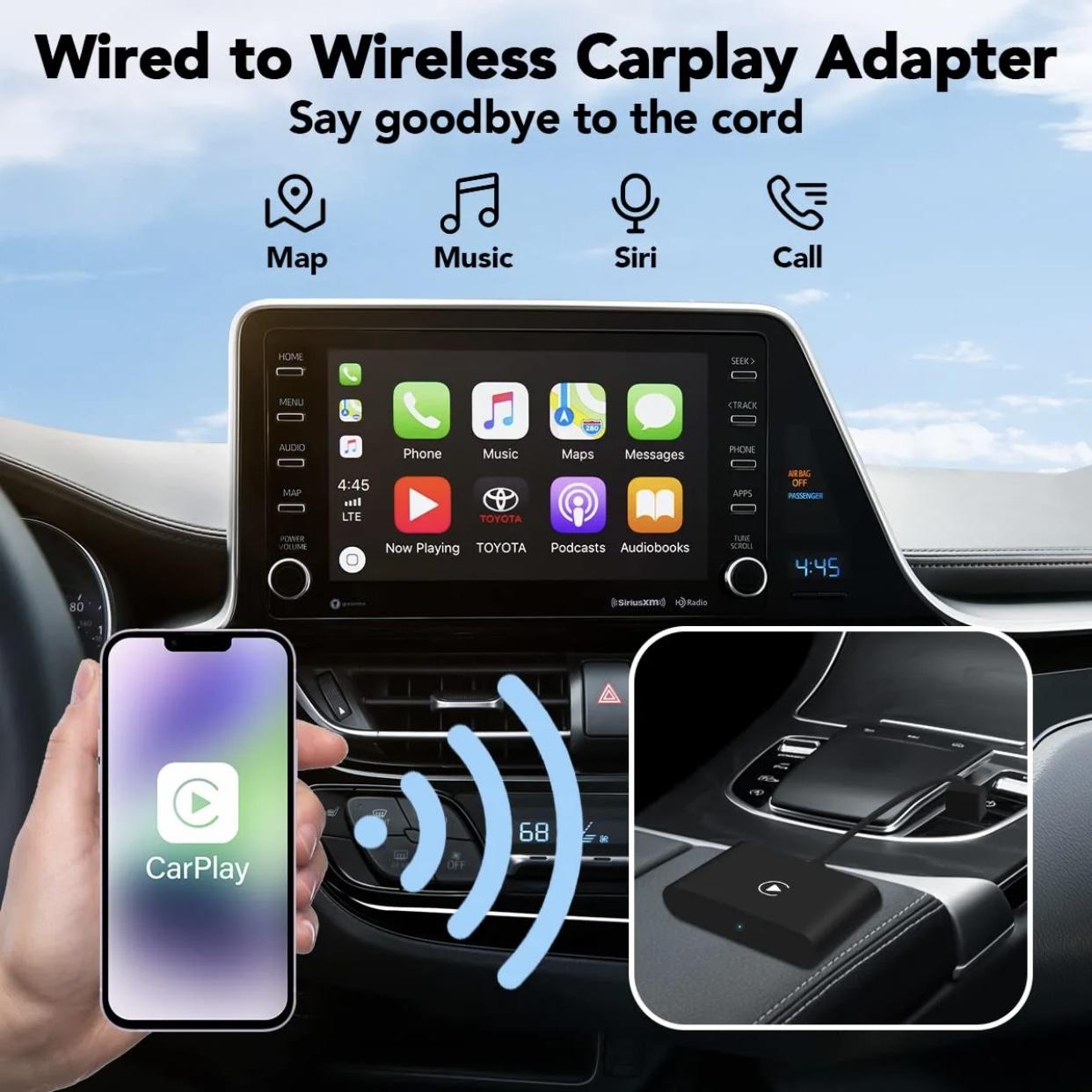 Wireless Apple Carplay Adapter Convert Wired to Wireless CarPlay Dongle for Wireless Control Plug &Play Fit for Cars from 2015 & iPhone,Black