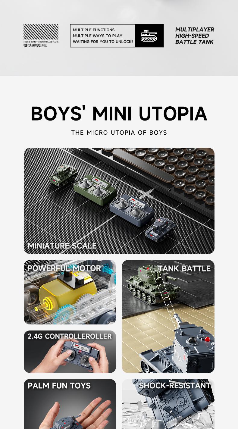 BRRRRT 1/64 RC Tank,Remote Control Military Army Tank Model with Infrared Battle System & Rotating Turret,2.4Ghz RC Vehicle Toy for Kids and Adults