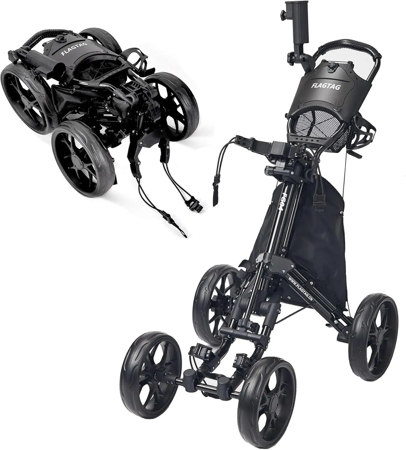 Golf Push Cart 4-Wheels - FLAGTAG
