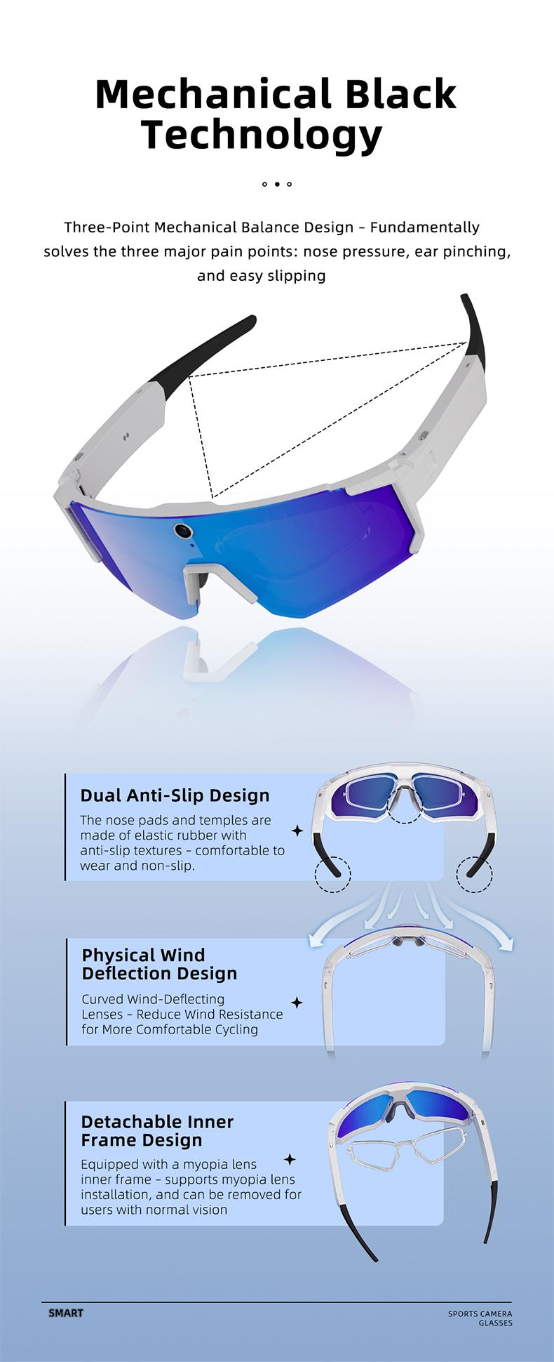 Smart Sports Glasses with 8MP Camera, 2K Photo/1200P Video Recording Wearable Glasses, IP54 Waterproof Multifunctional Wireless Audio Bluetooth Glasses with Headphone, Outdoor Sports Polarized Sunglasses with AI Voice Assistant, UV Protection Eyeglass Smart Sports Glasses with 8MP Camera, 2K Photo/1200P Video Recording Wearable Glasses, IP54 Waterproof Multifunctional Wireless Audio Bluetooth Glasses with Headphone, Outdoor Sports Polarized Sunglasses with AI Voice Assistant, UV Protection Eyeglass