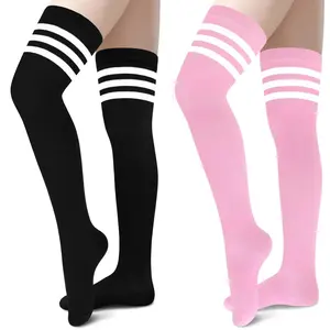 Thigh High Stockings - Extra Long Stripe High Socks Over The Knee Socks Leg Warmers Long Stocking for Women
