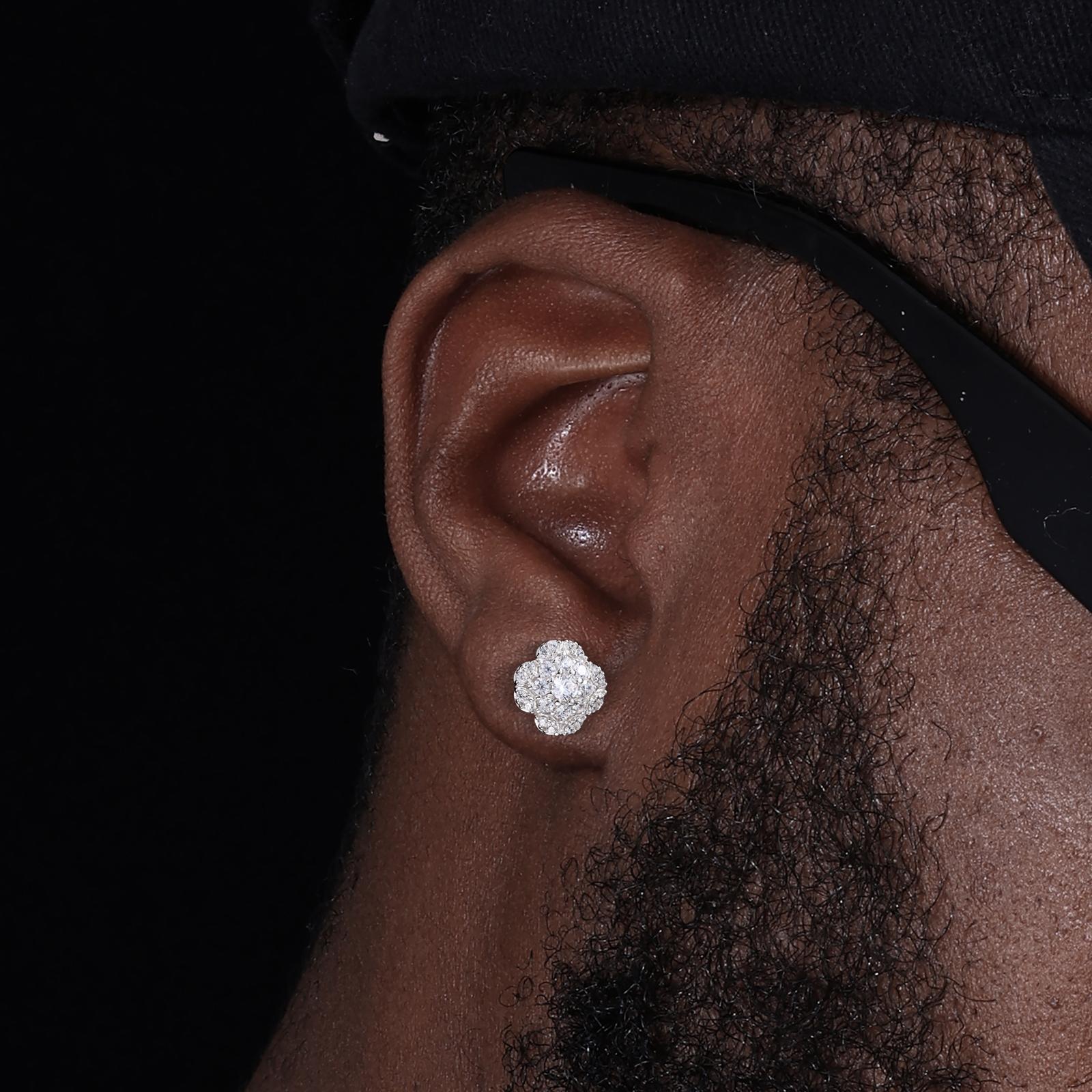 【#E600】Starry Ear Nails UCCIYO Lab-Created Moissanite Earrings For Women S925 Sterling Silver Stud Earring Men Hip Hop Jewelry Couple Gift