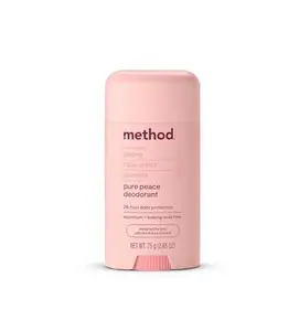 Method Deodorant, Pure Peace, Rose Water, Peonies + Pink Sea Salt notes, 24 Hour Odor Protection, 2.65 oz