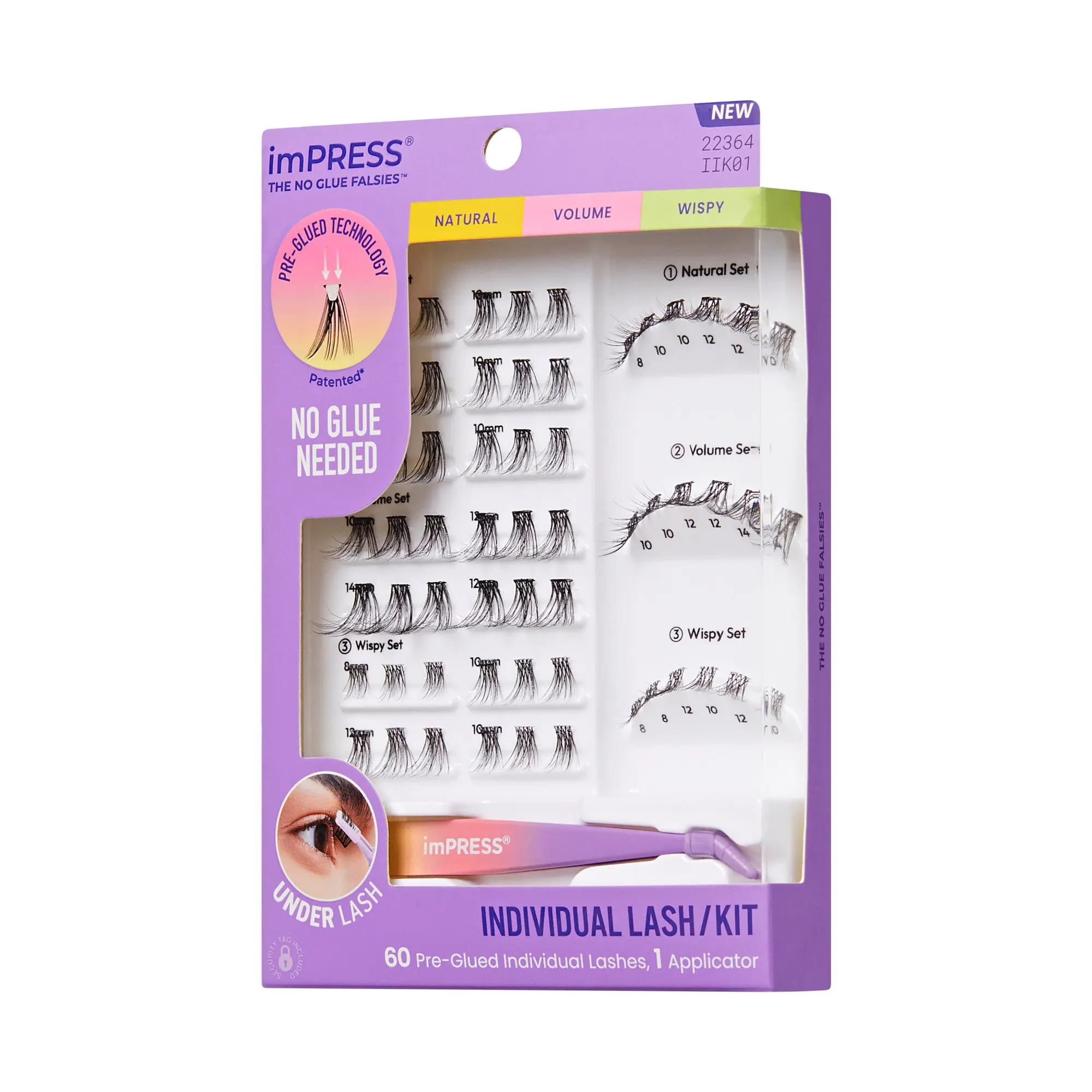 imPRESS Falsies Pre-Glued Individual Lashes Starter Kit