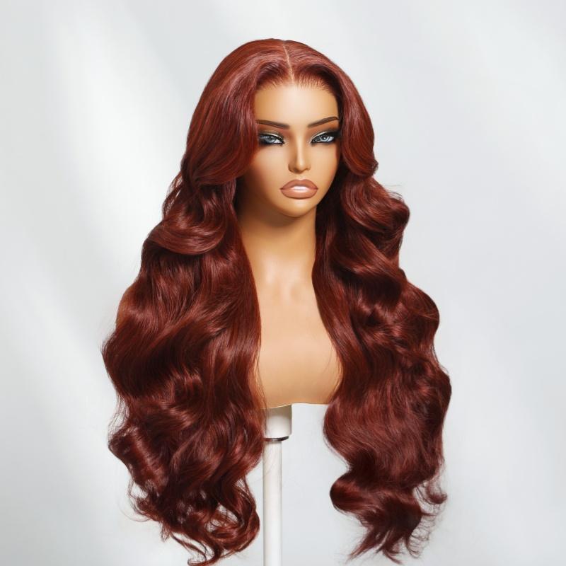 UNice Glueless Reddish Brown Body Wave Wig Byebye Slip Pre-cut 7x5 HD Lace Closure Human Hair Wigs with Bleached Knots Friendly for Beginner SpringStatements