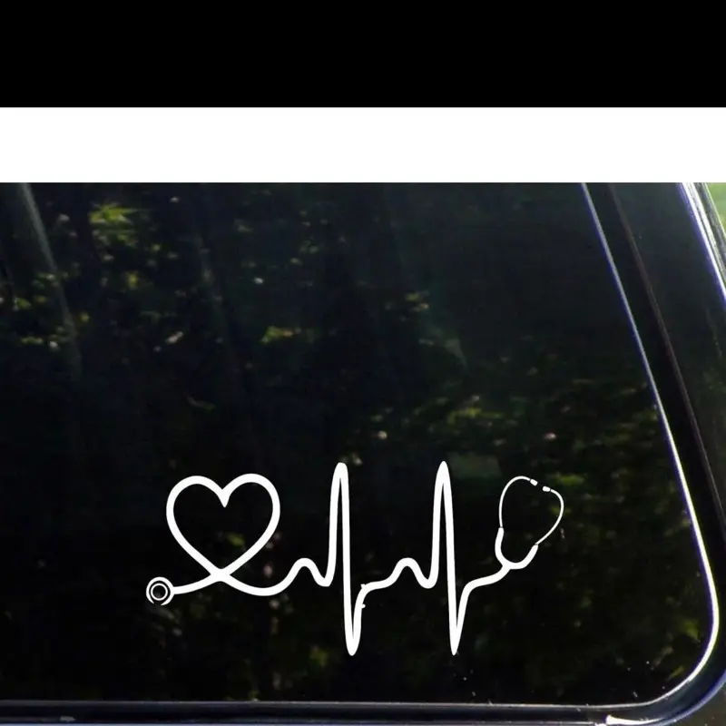 Hearts Vinyl Die Cut Sticker - 8in x 3.75in Automotive Exterior Window Accessory, Motorcycle Accessories for Truck Car Vehicle Exterior Decoration