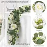 2pcs Artificial Rose Flower Vine, Faux Floral Garland for Romantic Wedding and Home Decor, Dining Table Centerpiece, Artificial Flower Arrangements