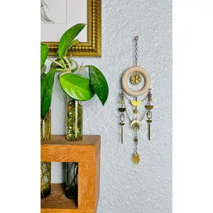 1512 Jade and Citrine Crystal Art for the Wall, Manifestation Charm