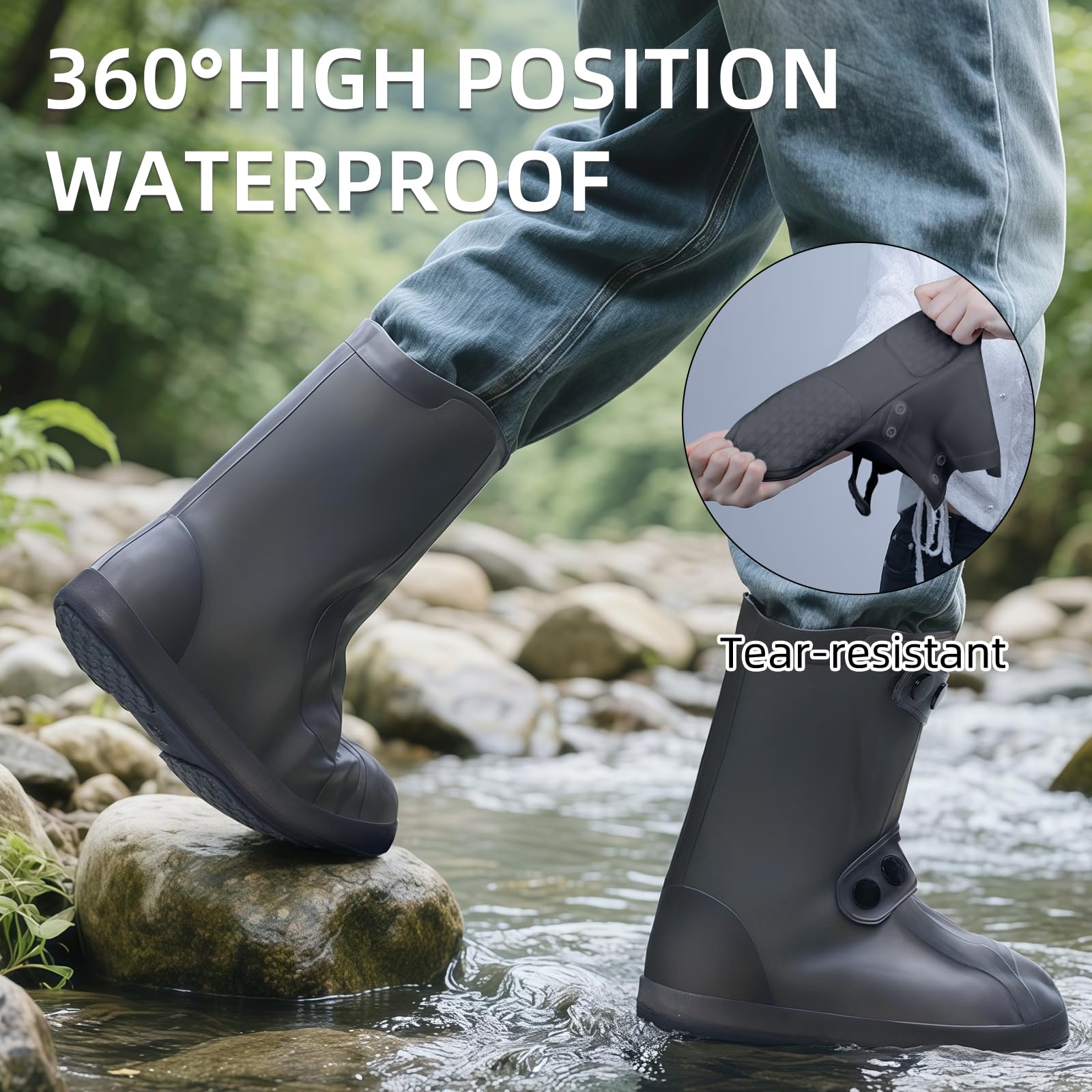 Waterproof Shoe Covers Non-Slip Rain Shoe Covers Reusable Silicone Shoes Covers For Rain Resistant Rain Boots For Men Women Outdoor Overshoes Protection Waterproof Shoe Covers Non-Slip Rain Shoe Covers Reusable Silicone Shoes Covers For Rain Resistant Rain Boots For Men Women Outdoor Overshoes Protection